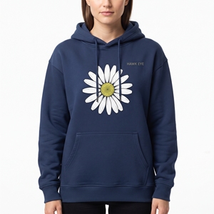 Sweat-shirt à capuche personnalisé pour femme, imprimé par sublimation, motif floral tournesol, avec poche kangourou, pour un usage décontracté - Product Image 1