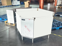 Meuble d'angle de cuisine professionnelle en acier inoxydable avec pieds réglables, surface résistante aux produits chimiques et à la corrosion