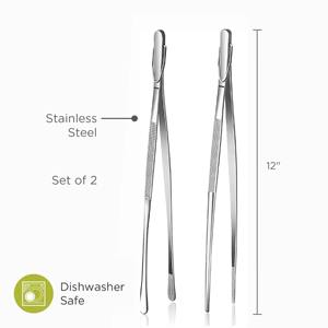 UBI 2 Pinzas de Acero Inoxidable con Punta Puntiaguda y Dentada de Precisión y Pinzas de Cocina, Logotipo Personalizado, Duraderas para Manicura y Uso Doméstico - Product Image 5