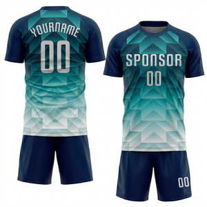 Kit de football/soccer unisexe de style américain, col rond, respirant, à séchage rapide, sublimé, 100% polyester, haute qualité, logo personnalisé - Product Image 3