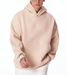 OEM Custom Logo Winter Hip Hop Zip Fleece Hoodie 100% Cotton Heavyweight Embroidered Men Solid Pattern Hooded Collar <b>Waterproof</b> - Product Image 4
