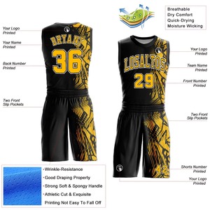 Camiseta de Baloncesto Reversible de Poliéster, Uniforme Deportivo Personalizado, Transpirable, Talla Grande, Secado Rápido, Antibacterial, Premium - Product Image 2