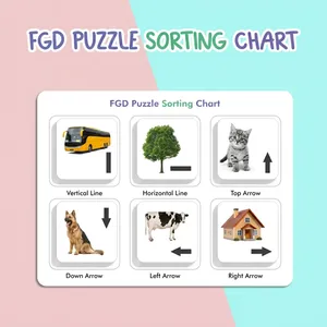 Ensemble de puzzles de dessins animés FGD, jouet éducatif pour enfants, jeu de compétences en traitement visuel - Product Image 5