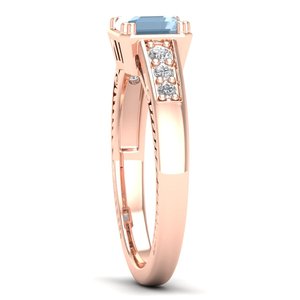 Bague REYES en argent sterling 925 avec moissanite certifiée GRA et pierre précieuse aigue-marine, dernier design, cadeau de mariage, bijoux fins - Product Image 3