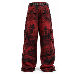 SEAMIER WEAR 2026 OEM <b>Men's</b> High Quality Eco-Friendly Quick Dry Gothic Spring Straight Wide Leg Casual <b>Stretch</b> Baggy Plus Jeans - Product Image 4