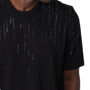 Nouveau T-shirt vierge à manches courtes pour homme, 100 % coton, coupe classique, imprimé sérigraphié, avec transfert de strass sur le devant, en tissu Oxford - Product Image 6