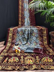 Gaji Silk Trending Style Bandhani <b>Saree</b> <b>For</b> <b>Women</b> - Product Image 3