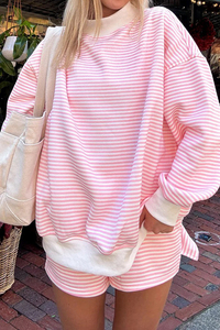 Sudadera de punto oversize para mujer con cuello simulado, manga larga, ecológica, personalizable frontalmente, hombros caídos, estilo casual de invierno - Product Image 5