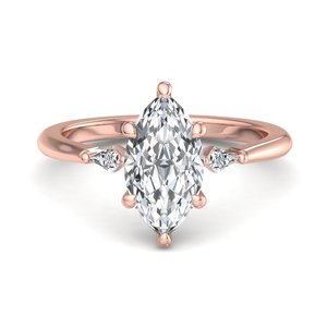 Anillo de Compromiso Femenino de Plata de Ley 925 con Tres Diamantes Moissanite en Forma de Ojo - Product Image 5