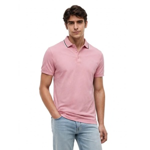 Camiseta Polo Rosa Personalizada para Hombre, Manga Corta, Algodón, Casual, Lisa, de Color Sólido, Corte Ajustado, para Negocios, Golf y Uso Diario - Product Image 1