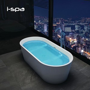 Bañera Ovalada Moderna de Acrílico, Independiente, para Uso en Interiores de Hoteles y Villas, con Función de Remojo - Product Image 3
