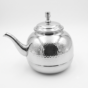Stainless Steel Hammered <b>Tea</b> Kettle With Lid Traditional Heat Resistant Water <b>Pot</b> For <b>Tea</b> Coffee Hot Beverages - Product Image 1