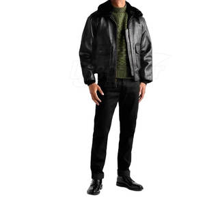Chaqueta de cuero estilo bomber a bajo precio, ropa de calle de alta calidad, chaquetas de cuero para hombre para invierno, hechas en Pakistán. - Product Image 2