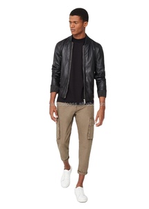 แจ็กเก็ตหนังบุนวมสำหรับผู้ชาย, แจ็คเก็ตฤดูหนาวบุด้วยผ้าขนแกะขนเป็ดระบายอากาศได้ดี - Product Image 3