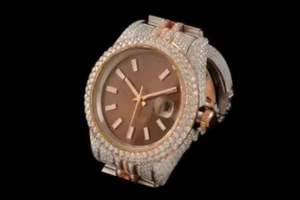 Moissanite Diamond Luxury Fashion Business Vintage <b>Coin</b> Hip Hop Quartz Watch Glass Dial Stainless Steel <b>Case</b> ETA Movement for - Product Image 5