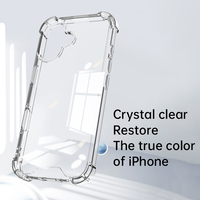 1.5mm 2-en-1 TPU PC Clair Transparent Antichoc Téléphone Cas pour iPhone 16 Plus 17 Pro Max 15 14 13 Accessoire Protection