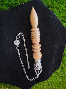 Wholesale Pure Natural Rosewood Conical Pendulum Handmade Carved Dowsing Healing <b>Chakra</b> Gemstone Material-Agate Amethyst Quartz - Product Image 3