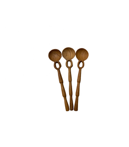 Cuillère en bois doré artisanale, en bois naturel, écologique, ustensile de cuisine pour la cuisson, le service, la pâtisserie, les fêtes, vente en gros, exportation - Product Image 4