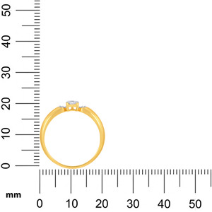 Anillo de Oro con Diamantes, Corte Esmeralda, Detalle Halo, Oro de 18K, 3.1g, Romance Clásico, Artesanía Premium - Product Image 5