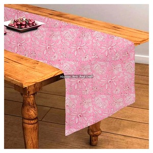100% Pure Cotton Traditional Hand Block Printed Table <b>Runner</b> Newest Floral Design Low Price Wholesale - Product Image 3