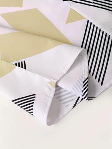 Chemise à manches courtes pour hommes, beige, kaki, blanc, motif géométrique abstrait, col à revers, boutons, short assorti, ensemble 2 pièces, décontracté, hawaïen - Product Image 5