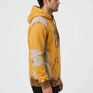Sweat-shirt à capuche en molleton pour homme, couleur personnalisée, manches raglan, coupe décontractée, hiver, poche avant, service OEM, 100% coton, livraison rapide - Product Image 4