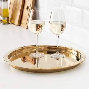 Bandeja de Servicio de Latón de Lujo Ecológica Hecha a Mano para Decoración del Hogar, Regalos de Oficina - Product Image 3