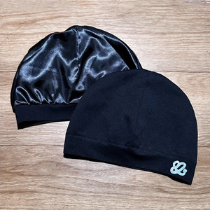 หมวกบีนนี่ไหมพรมลายแจ็คการ์ดบุผ้าไหมซาตินด้านใน หมวกบีนนี่ลายแจ็คการ์ดสำหรับวิ่ง - Product Image 1