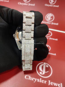 Movimiento automático Mecánico de alta calidad hecho a mano VVS Moissanite Diamond Iced Out Hombre Mujer Reloj de acero inoxidable de lujo - Product Image 5