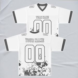 Custom <b>White</b> <b>Splash</b> Football Jersey Personalized Name Number Sublimated Mesh V-Neck Sleeveless Breathable Men's Team Uniform - Product Image 2