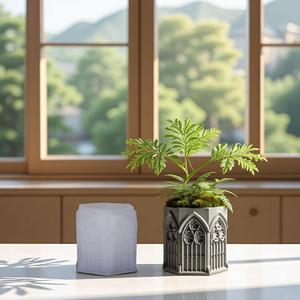 Film Aromatherapy Candle Cup Storage Church Window Cup Gypsum <b>Resin</b> Candle Silicone Mold - Product Image 2