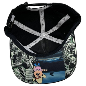 หมวกแก๊ปสีดำ 6 แผง แบบ Snapback ปักลายคาวบอย ดีไซน์ unisex สวมใส่สบาย ปรับขนาดได้ ผลิตจากผ้าโพลีเอสเตอร์ทวิล 100% สีพื้น - Product Image 6