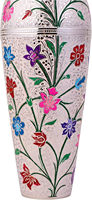 Vase à fleurs en laiton gaufré style vintage moderne, artisanat unique, décoratif, fait main, durable, écologique, pour coin de table de salon
