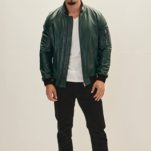 Wholesale <b>Men</b> Slim Fit PU Leather <b>Jacket</b> Customizable New Style Winter Bomber with <b>Fur</b> Decoration Breathable and Affordable - Product Image 2