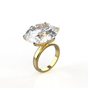 Anillo de Compromiso de Diamantes con Corte Marquesa en Oro Amarillo para Mujer, Estilo Clásico - Product Image 3
