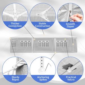 Carpa Impermeable Blanca para Bodas y Fiestas de 10' X 30', Gazebo para Patio Exterior con 8 Paredes Laterales Extraíbles - Product Image 4