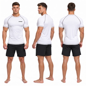 Camiseta Deportiva de Manga Corta para Hombre, Corte Ajustado, Secado Rápido, Cuello Redondo, para Gimnasio, Entrenamiento, Fitness, Running, Poliéster - Product Image 5