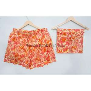 Conjunto de Pijama de Verano para Mujer, Transpirable, 100% Algodón, Manga Corta, Estampado Floral, Camiseta de Dormir Suave de Secado Rápido, Lavable a Máquina - Product Image 4