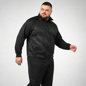 Men Plus Size Track <b>Jacket</b> Stand Collar Zipper Casual Wear <b>Jacket</b> Men Winter Regular Fit Polyester Track <b>Jacket</b> - Product Image 1