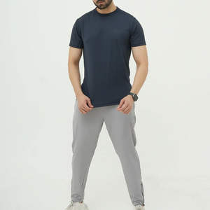 Camiseta Deportiva Azul Marino para Hombre, Cuello Redondo, Manga Corta, para Gimnasio, Entrenamiento, Fitness - Product Image 1
