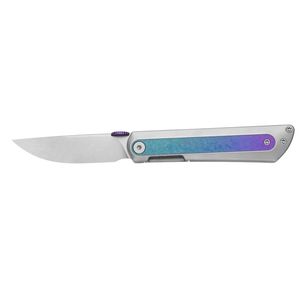 Couteaux pliants contemporains avec lame unie foncée et manche texturé en tissu avec boucle arrière pour la randonnée, le camping et l'usage quotidien - Product Image 1