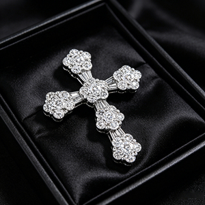 CUSTOM SILVER 10K/14K/18K GOLD PLATED VS QUALITY LAB GROWN CVD DIAMOND CLASSIC ENGAGEMENT GIFT LUXURY SWEATER NECKLACE PENDANT - Product Image 5