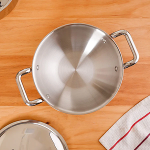 Marmite à soupe et à bouillon en acier inoxydable de qualité supérieure avec revêtement antiadhésif Couvercle en verre Design classique Compatible induction Lave-vaisselle - Product Image 2