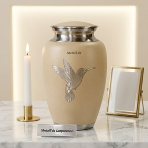 High Quality Aluminium Cremation Urns Custom Hummingbird Engraving Decorative Funeral Memorial Ashes Metal Keepsake Burial <b>Jars</b> - Product Image 2
