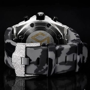 Reloj Cronógrafo de Cuarzo Analógico Tonneau con Diamantes de Lujo para Hombre - Product Image 2