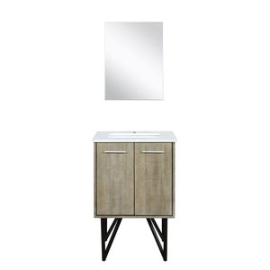 Mobile da Bagno Rustico in Acacia con Specchio da 24 Pollici L X 20 Pollici Piano in marmo coltivato D e 18 pollici. Specchiere da Bagno di Tendenza 2022 - Product Image 1