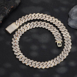Cadena Cubana Premium con Incrustaciones de Diamantes Moissanite, Plata de Ley 925, Collar Hip Hop Personalizado para Joyería de Moda de Lujo - Product Image 4