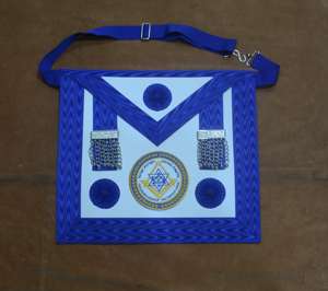 NESTA SPORTS Tablier de Maître Maçon de Loge Bleue avec Chaîne Dorée ou Chaîne Argentée et Ensemble Serpent - Product Image 4