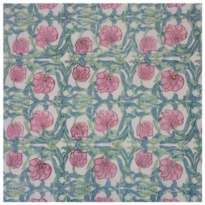 Tela de popelina con estampado floral, rollo de tela de 5 yardas, tela de voile de algodón estampada a mano, 60% algodón tejido, 44 pulgadas, textil para el hogar - Product Image 1