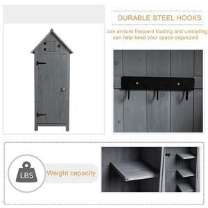 Gray Outdoor <b>Storage</b> <b>Cabinet</b> 30.3"L X 21.3"W X 70.5"H Wooden Garden Shed for <b>Tool</b> Sheds & <b>Storage</b> - Product Image 6